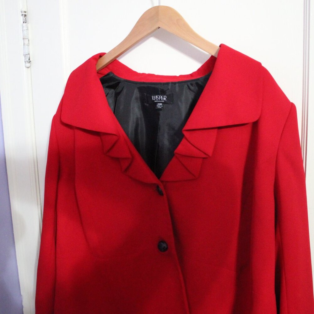 Kasper Separates Red Polyester Blazer Size 24w - image 5